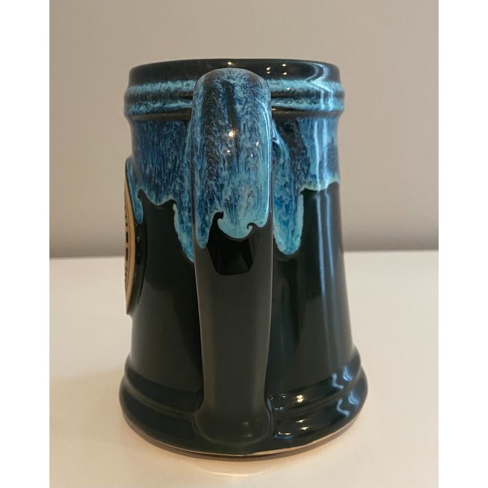 Iron Hill Brewery 2007 Mug Club Member Stein Drip Glaze Pottery Dark Green/ Blue - Picture 5 of 9